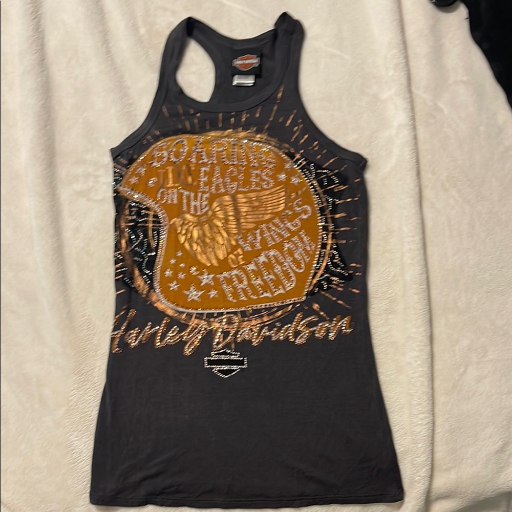 Harley-Davidson Charcoal and Bronze Graphic Tank